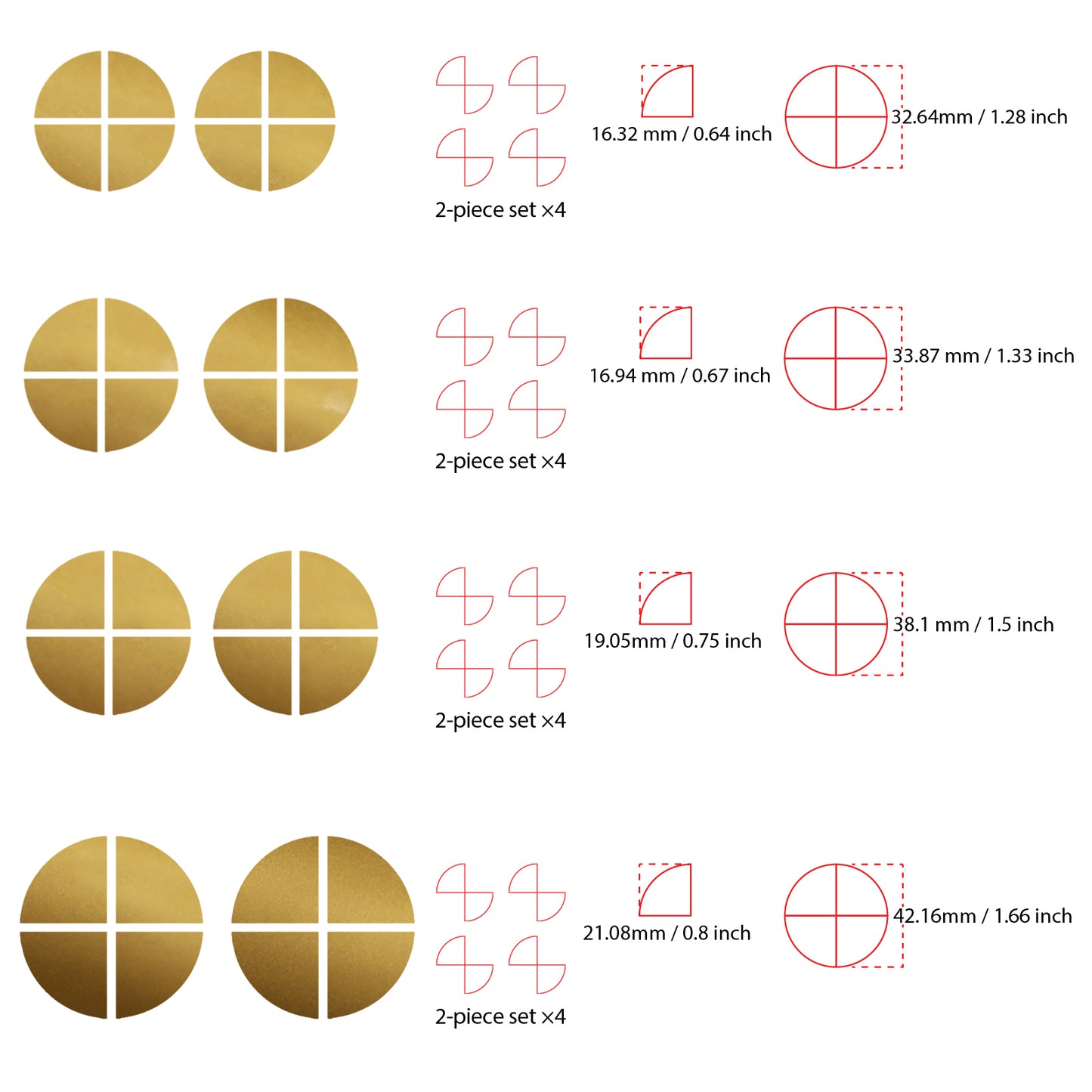 IPG Decorative for BMW Logo Set – 11×4 Semicircles + 1×2 Semicircles, Multiple Sizes Stickers Set (46 Units) Wrap Kit