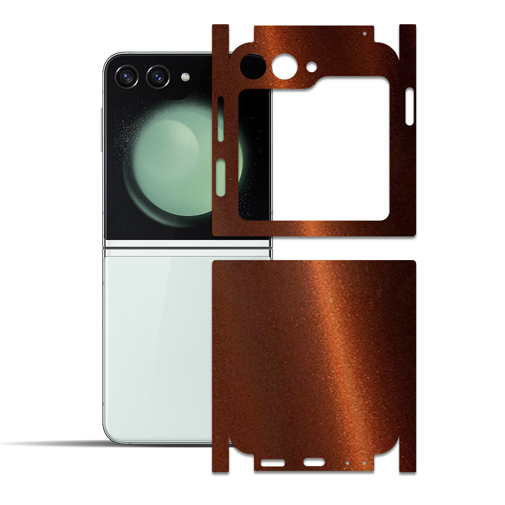 Samsung Galaxy Z Flip 5 için IPG Dekoratif Karbon Fiber Vinil Ön, Arka ve Yanlar Tam Koruma