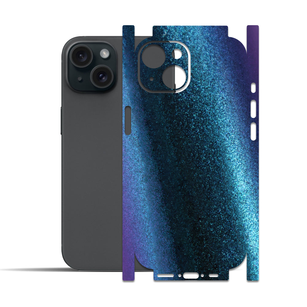 Apple iPhone 15 - 15 Plus için IPG Dekoratif Karbon Fiber Vinil Ön, Arka ve Yanlar Tam Koruma