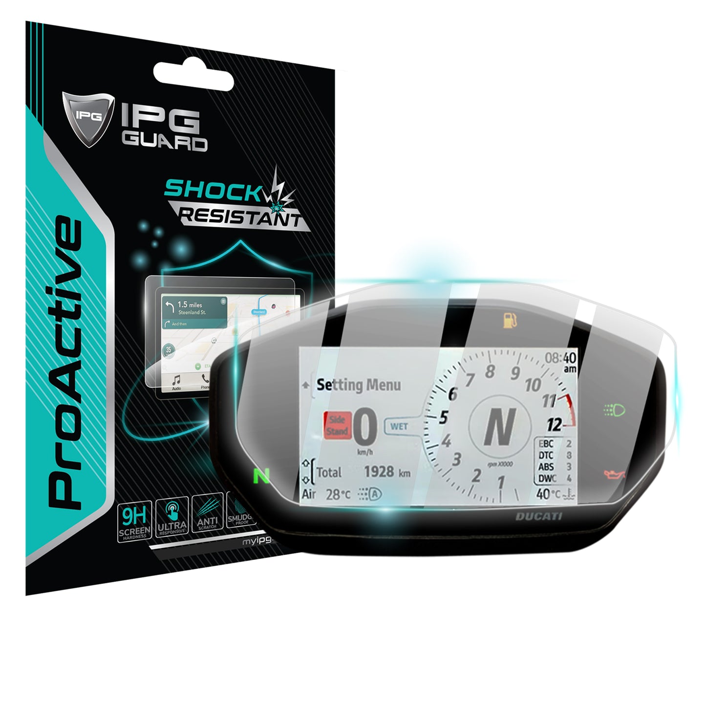 IPG ProActive for Ducati 2021-2024 Streetfighter V2/ Hypermotard 950 2019-2024 / Panigale V2 2020-2024 / Supersport 937- 950 Motorcycle Speedometer Display SCREEN Protector