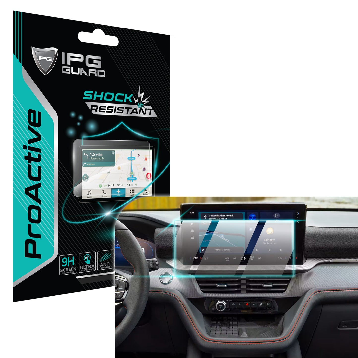 Ford 2025 Explorer/ST/Platinum/Active/T-Line 13.2" İnç Navigasyon Ekranı için 9H Nano IPG ProActive Ekran Koruyucu