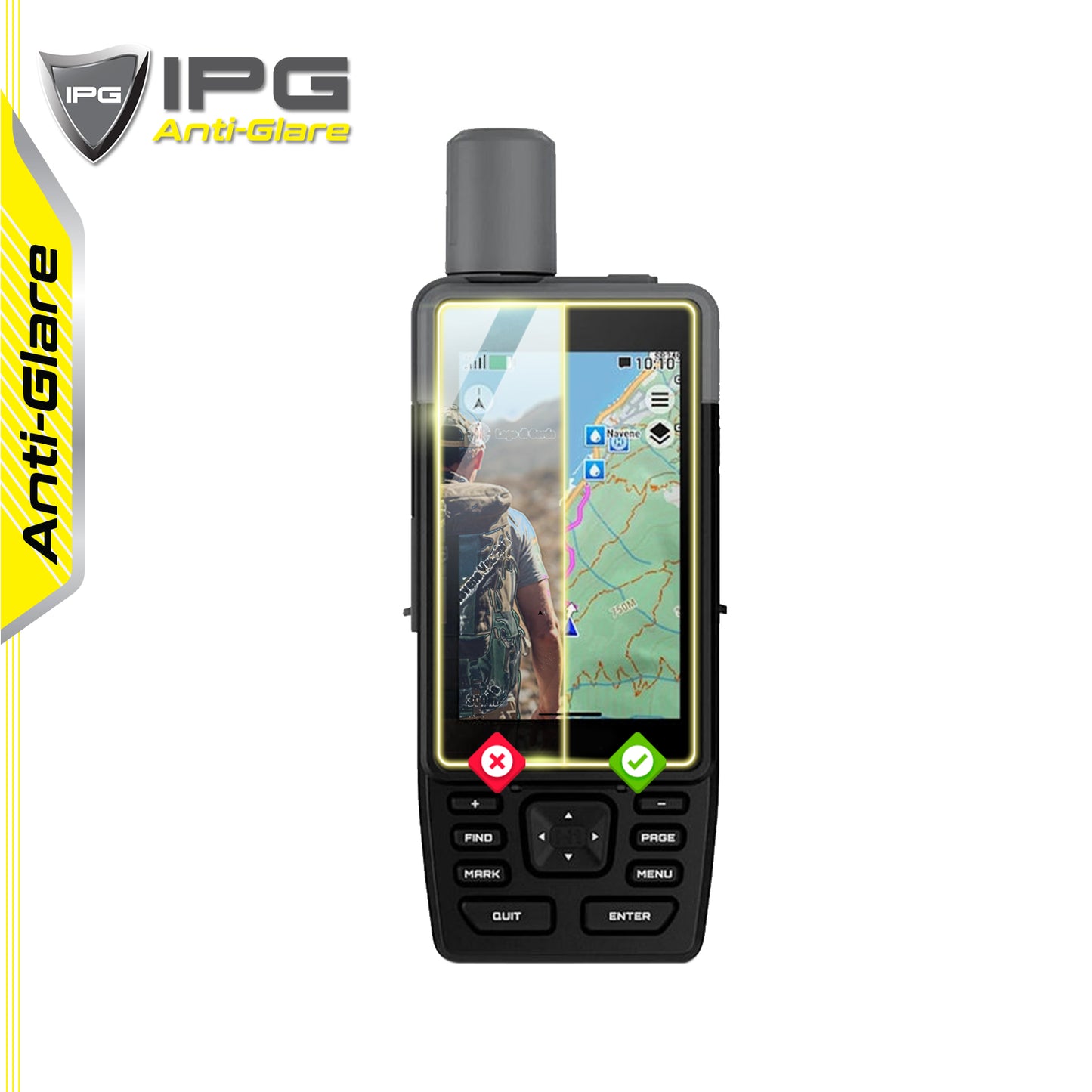 Garmin GPSMAP H1 Navigasyon GPS El Cihazı Ekranı için IPG Anti-Glare Yansıma Önleyici Ekran Koruyucu (2 Adet)