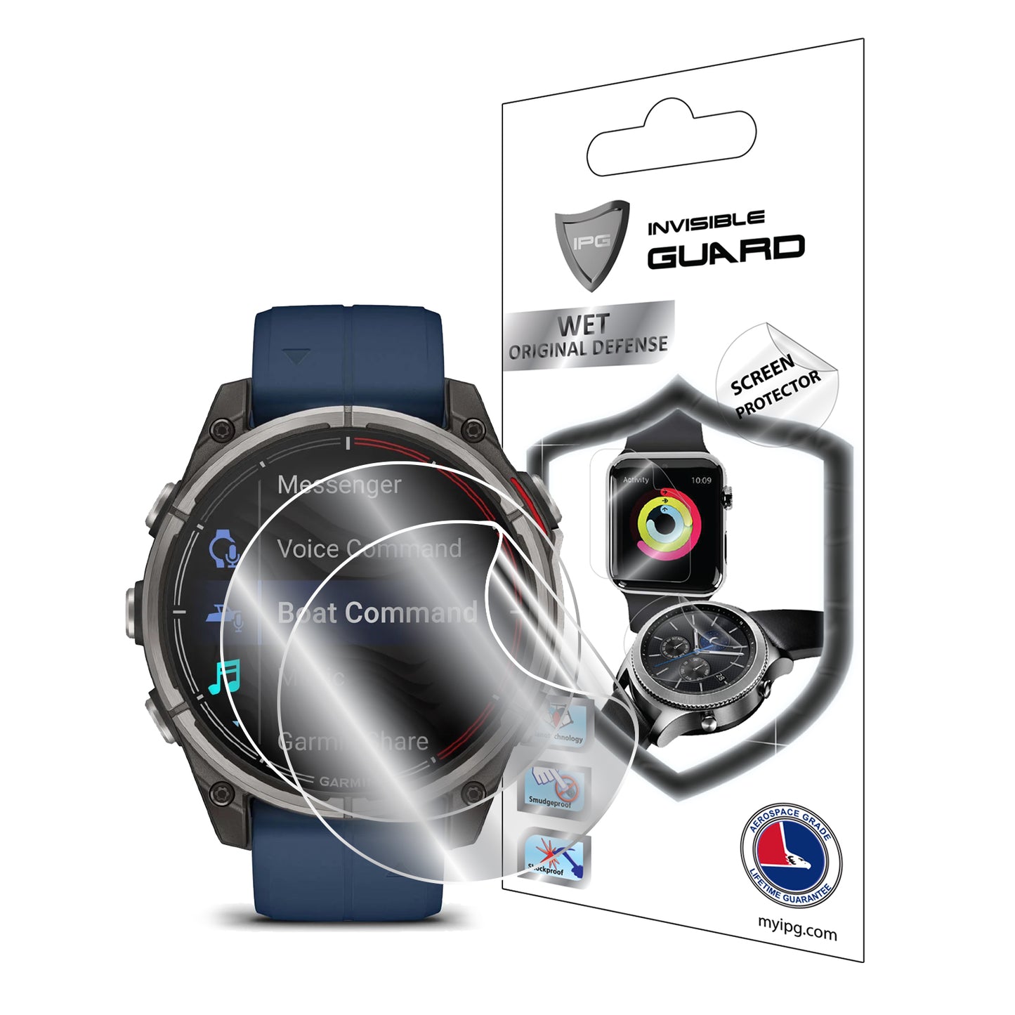 IPG Original for Garmin Quatix 8 47 mm - Garmin Quatix 8 51 mm Smartwatch SCREEN Protector (2 Units) (Hydrogel)