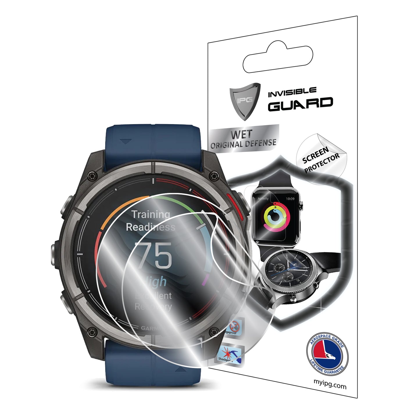 IPG Original for Garmin Quatix 8 47 mm - Garmin Quatix 8 51 mm Smartwatch SCREEN Protector (2 Units) (Hydrogel)
