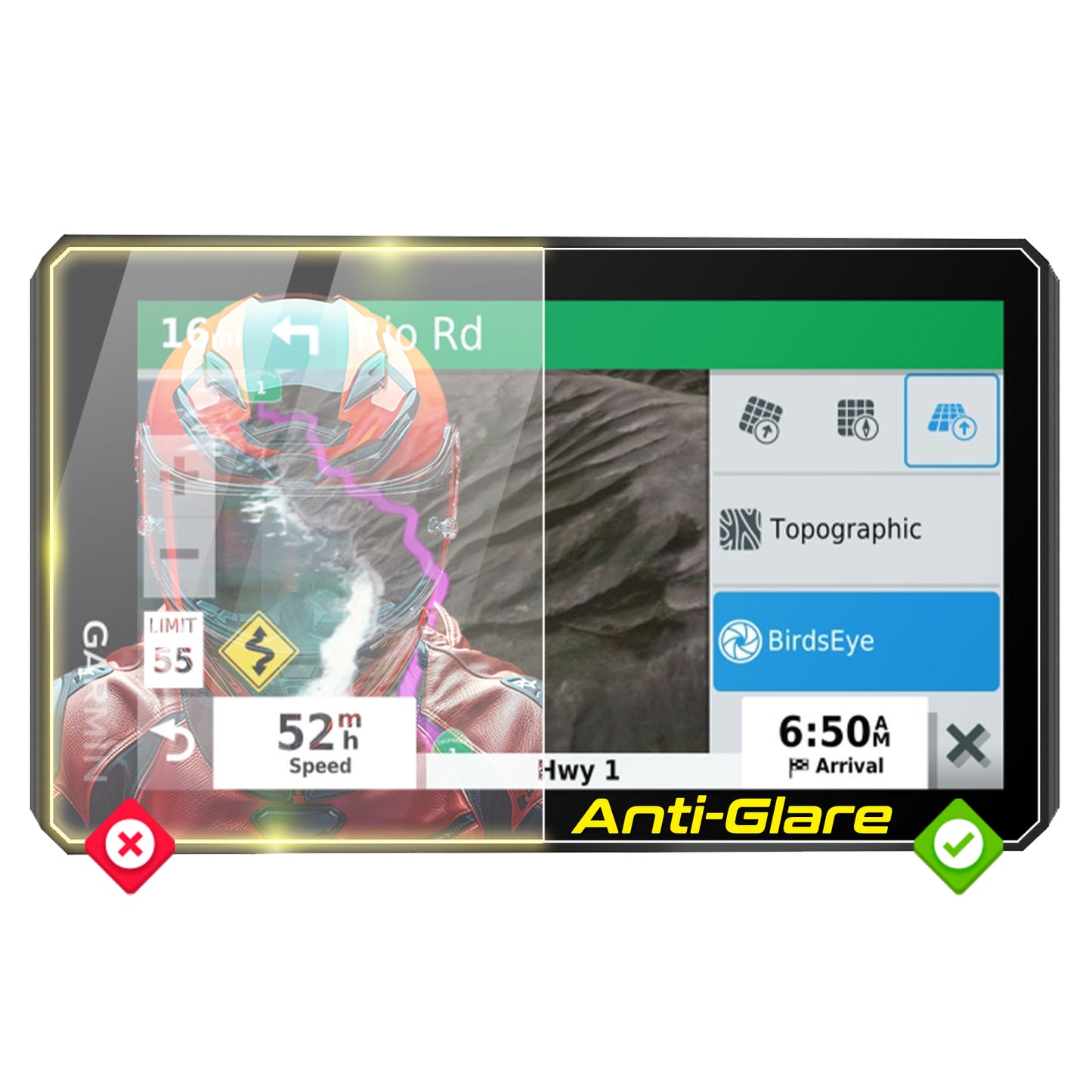 IPG Anti-Glare for Garmin Zumo XT GPS Sonar Radar Map Display ANTI-GLARE SCREEN Protector