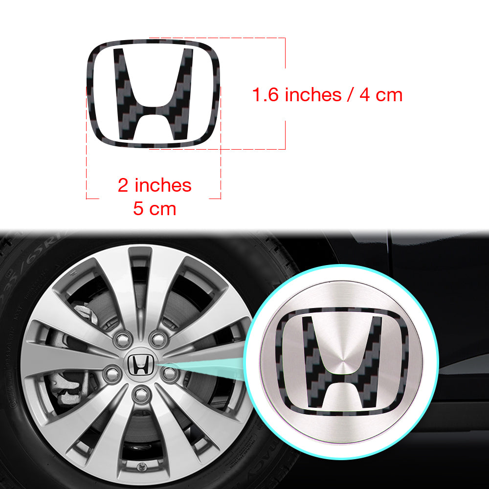 HONDA Civic Accord Civic Element CRV CRZ JDM Jant Kapağı için IPG Dekoratif Koruyucu Logo Amblem Sticker Etiket Aksesuar Vinil (Logo:2" inç / Jant kapağı çapı:2.25" inç - 4 Set) İç Etiket