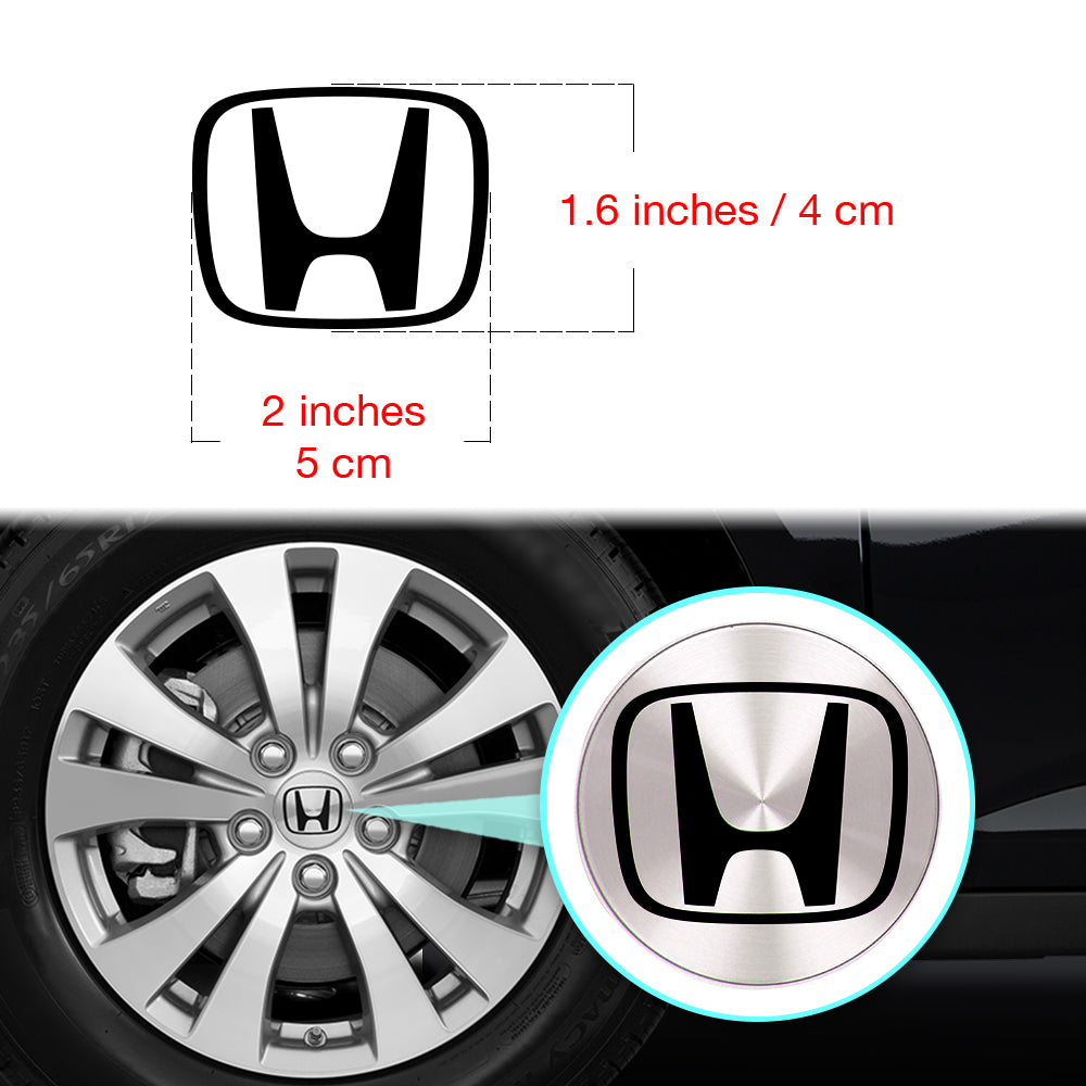 HONDA Civic Accord Civic Element CRV CRZ JDM Jant Kapağı için IPG Dekoratif Koruyucu Logo Amblem Sticker Etiket Aksesuar Vinil (Logo:2" inç / Jant kapağı çapı:2.25" inç - 4 Set) İç Etiket