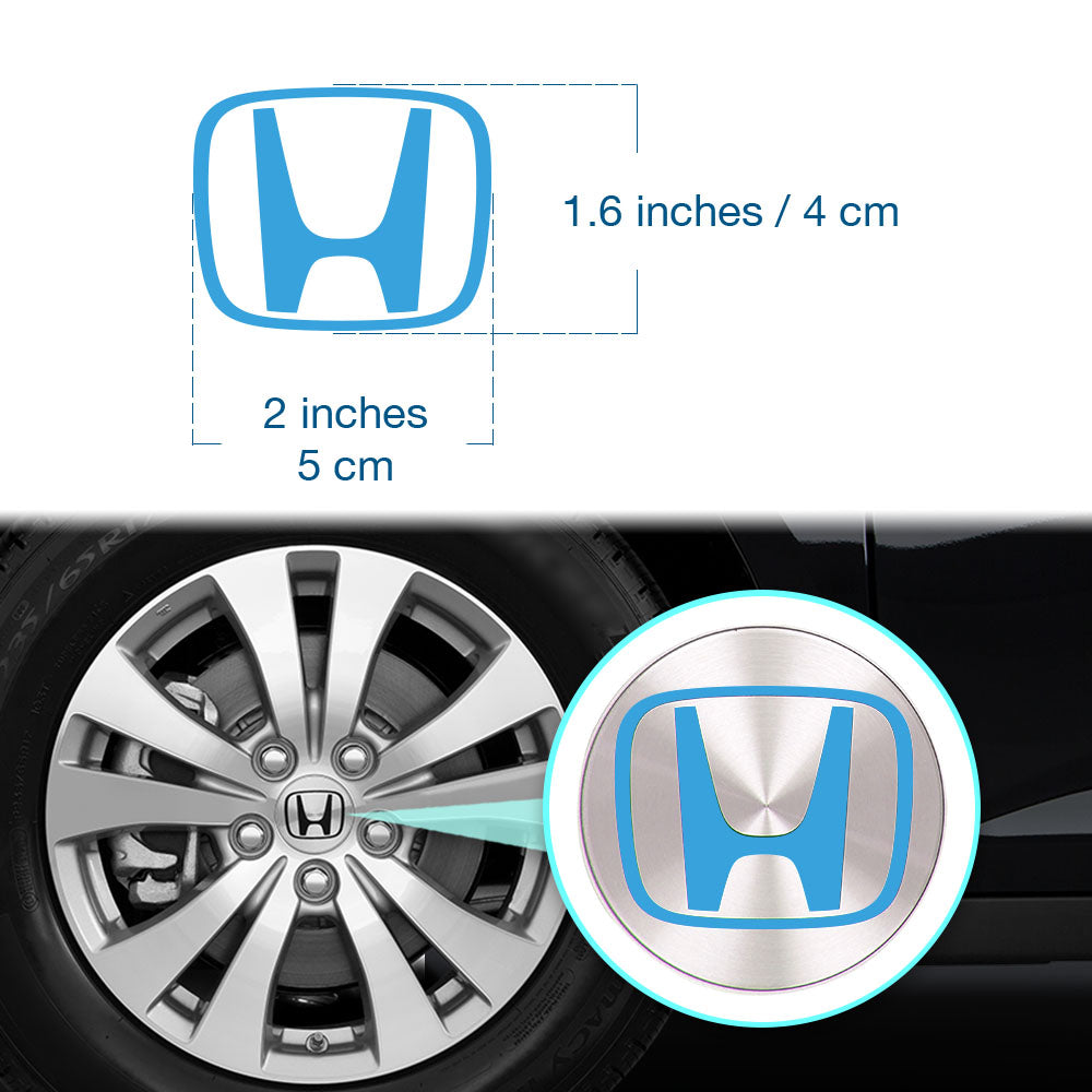 HONDA Civic Accord Civic Element CRV CRZ JDM Jant Kapağı için IPG Dekoratif Koruyucu Logo Amblem Sticker Etiket Aksesuar Vinil (Logo:2" inç / Jant kapağı çapı:2.25" inç - 4 Set) İç Etiket