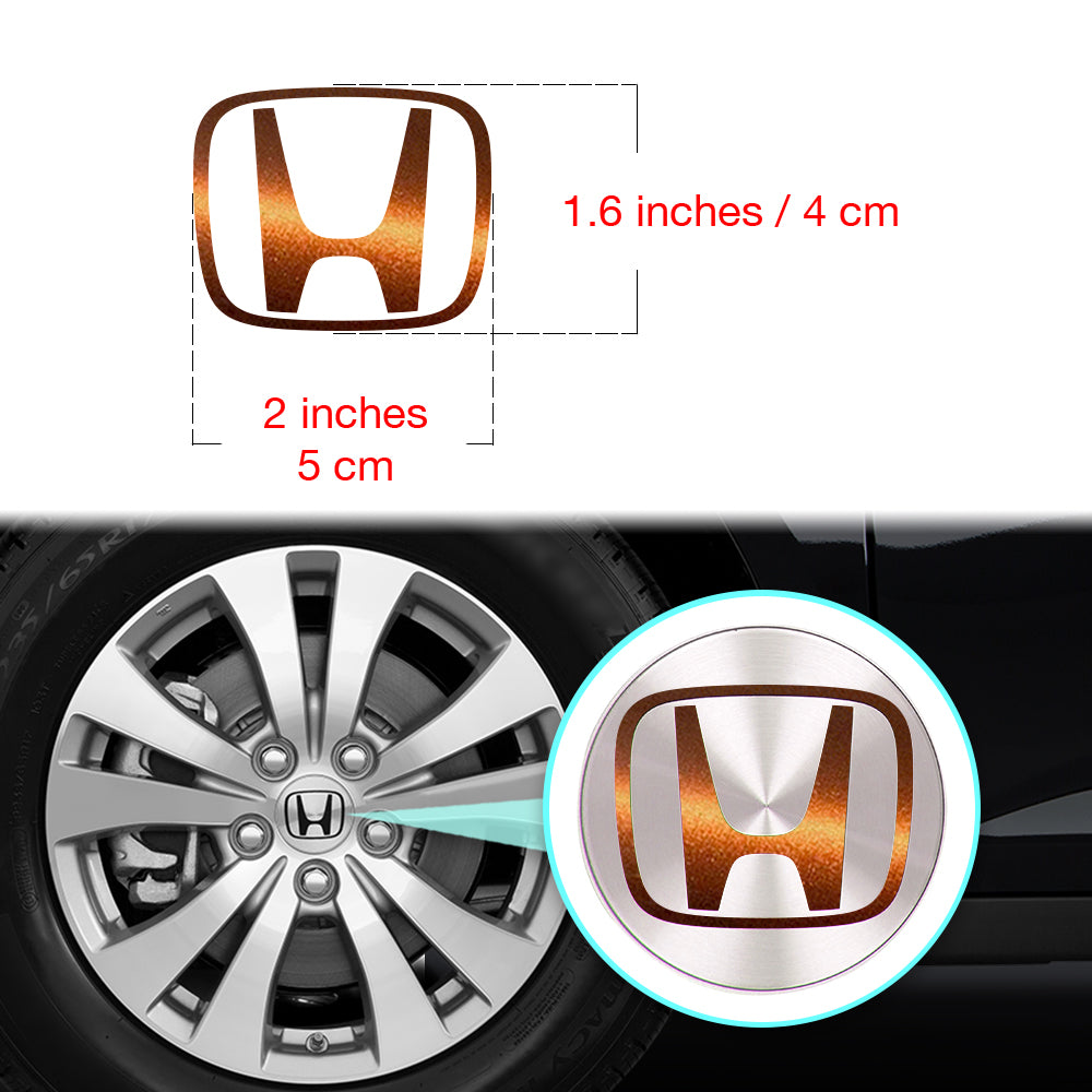HONDA Civic Accord Civic Element CRV CRZ JDM Jant Kapağı için IPG Dekoratif Koruyucu Logo Amblem Sticker Etiket Aksesuar Vinil (Logo:2" inç / Jant kapağı çapı:2.25" inç - 4 Set) İç Etiket
