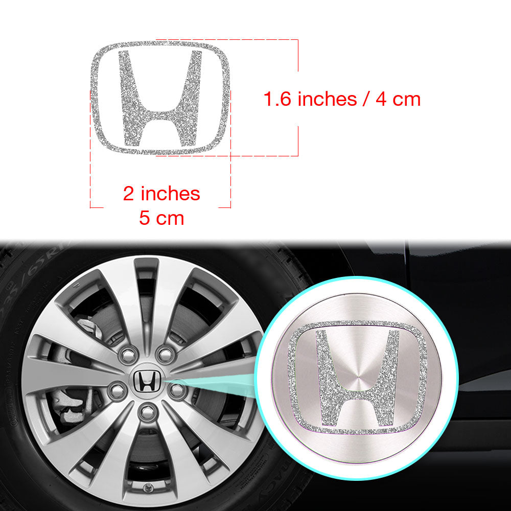 HONDA Civic Accord Civic Element CRV CRZ JDM Jant Kapağı için IPG Dekoratif Koruyucu Logo Amblem Sticker Etiket Aksesuar Vinil (Logo:2" inç / Jant kapağı çapı:2.25" inç - 4 Set) İç Etiket