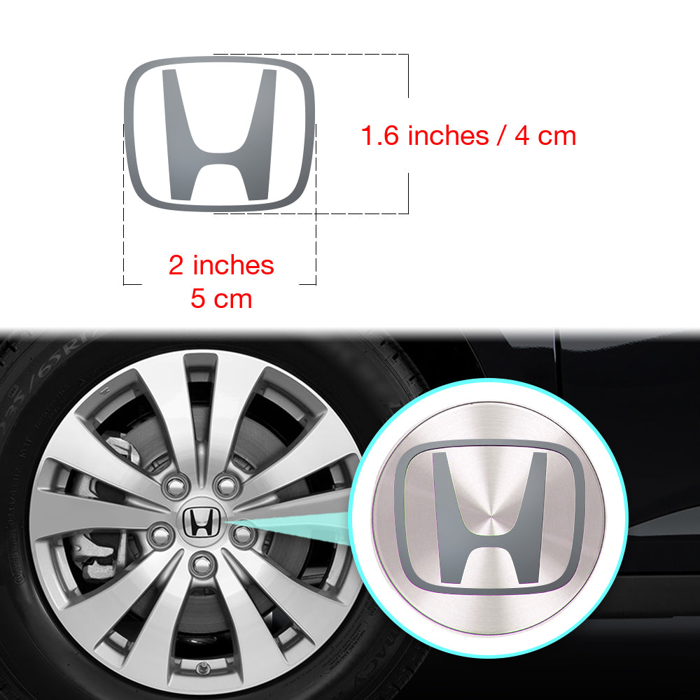 HONDA Civic Accord Civic Element CRV CRZ JDM Jant Kapağı için IPG Dekoratif Koruyucu Logo Amblem Sticker Etiket Aksesuar Vinil (Logo:2" inç / Jant kapağı çapı:2.25" inç - 4 Set) İç Etiket