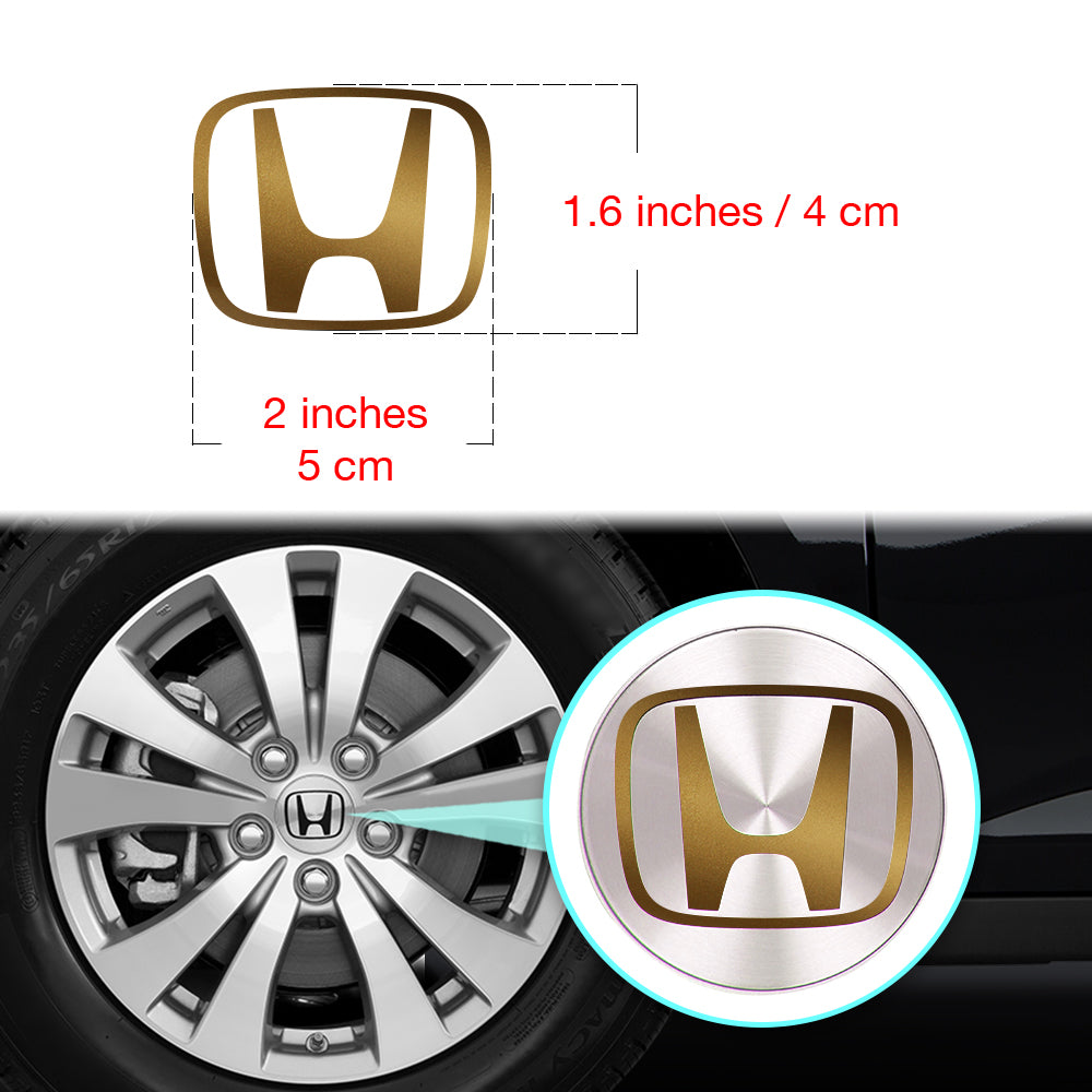 HONDA Civic Accord Civic Element CRV CRZ JDM Jant Kapağı için IPG Dekoratif Koruyucu Logo Amblem Sticker Etiket Aksesuar Vinil (Logo:2" inç / Jant kapağı çapı:2.25" inç - 4 Set) İç Etiket