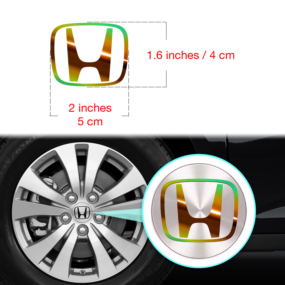 HONDA Civic Accord Civic Element CRV CRZ JDM Jant Kapağı için IPG Dekoratif Koruyucu Logo Amblem Sticker Etiket Aksesuar Vinil (Logo:2" inç / Jant kapağı çapı:2.25" inç - 4 Set) İç Etiket