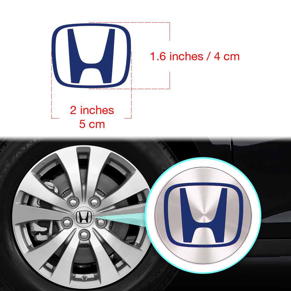 HONDA Civic Accord Civic Element CRV CRZ JDM Jant Kapağı için IPG Dekoratif Koruyucu Logo Amblem Sticker Etiket Aksesuar Vinil (Logo:2" inç / Jant kapağı çapı:2.25" inç - 4 Set) İç Etiket