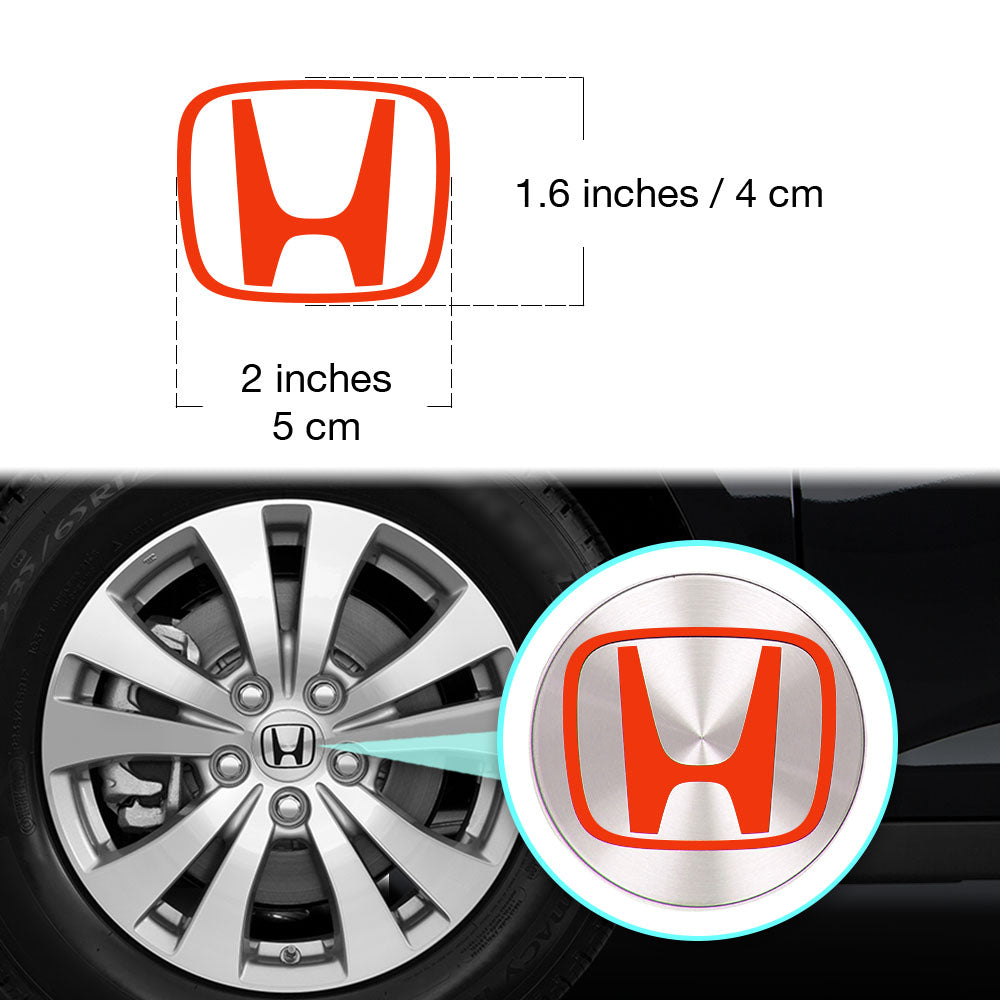 HONDA Civic Accord Civic Element CRV CRZ JDM Jant Kapağı için IPG Dekoratif Koruyucu Logo Amblem Sticker Etiket Aksesuar Vinil (Logo:2" inç / Jant kapağı çapı:2.25" inç - 4 Set) İç Etiket