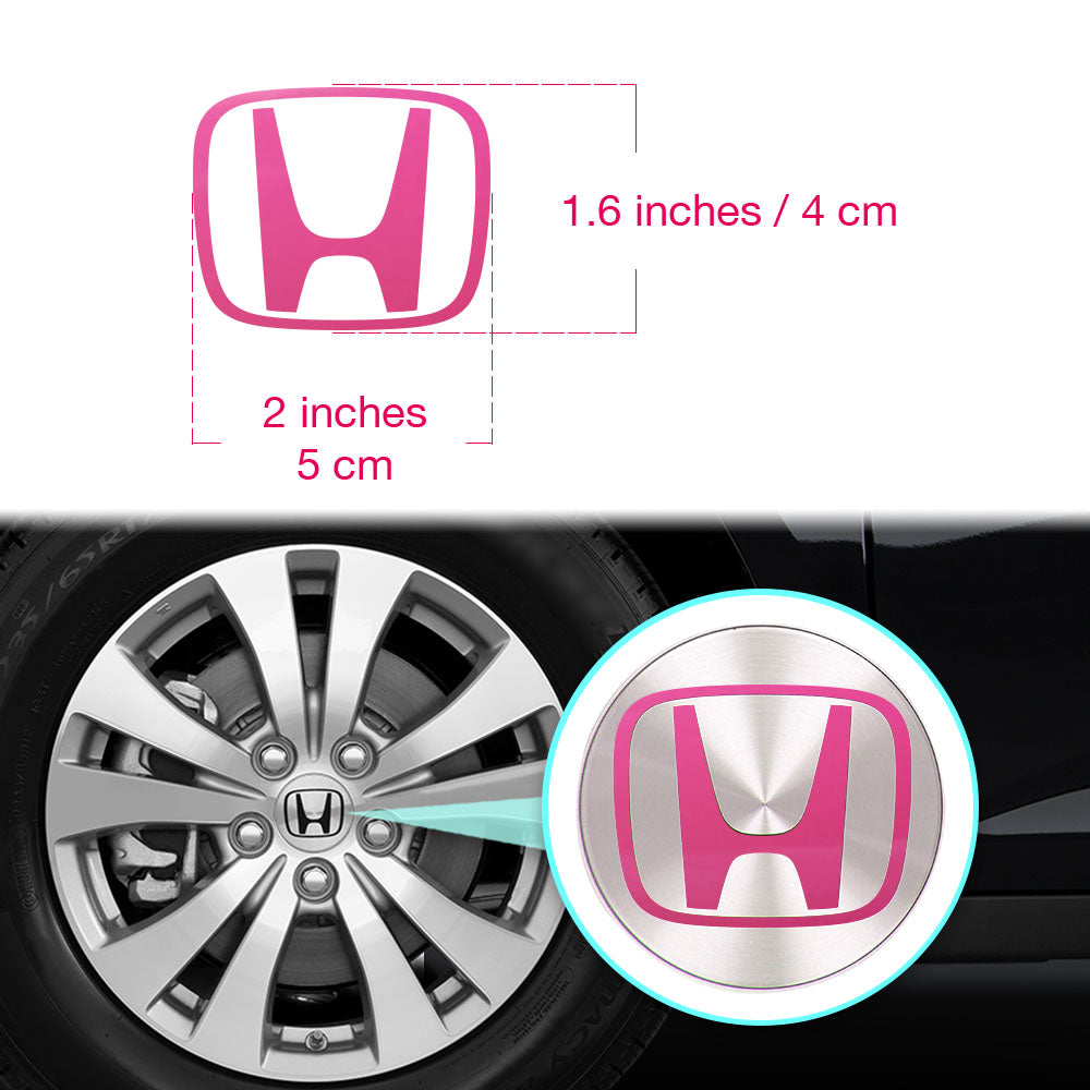HONDA Civic Accord Civic Element CRV CRZ JDM Jant Kapağı için IPG Dekoratif Koruyucu Logo Amblem Sticker Etiket Aksesuar Vinil (Logo:2" inç / Jant kapağı çapı:2.25" inç - 4 Set) İç Etiket