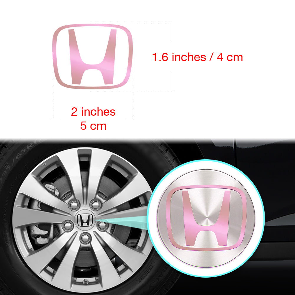HONDA Civic Accord Civic Element CRV CRZ JDM Jant Kapağı için IPG Dekoratif Koruyucu Logo Amblem Sticker Etiket Aksesuar Vinil (Logo:2" inç / Jant kapağı çapı:2.25" inç - 4 Set) İç Etiket