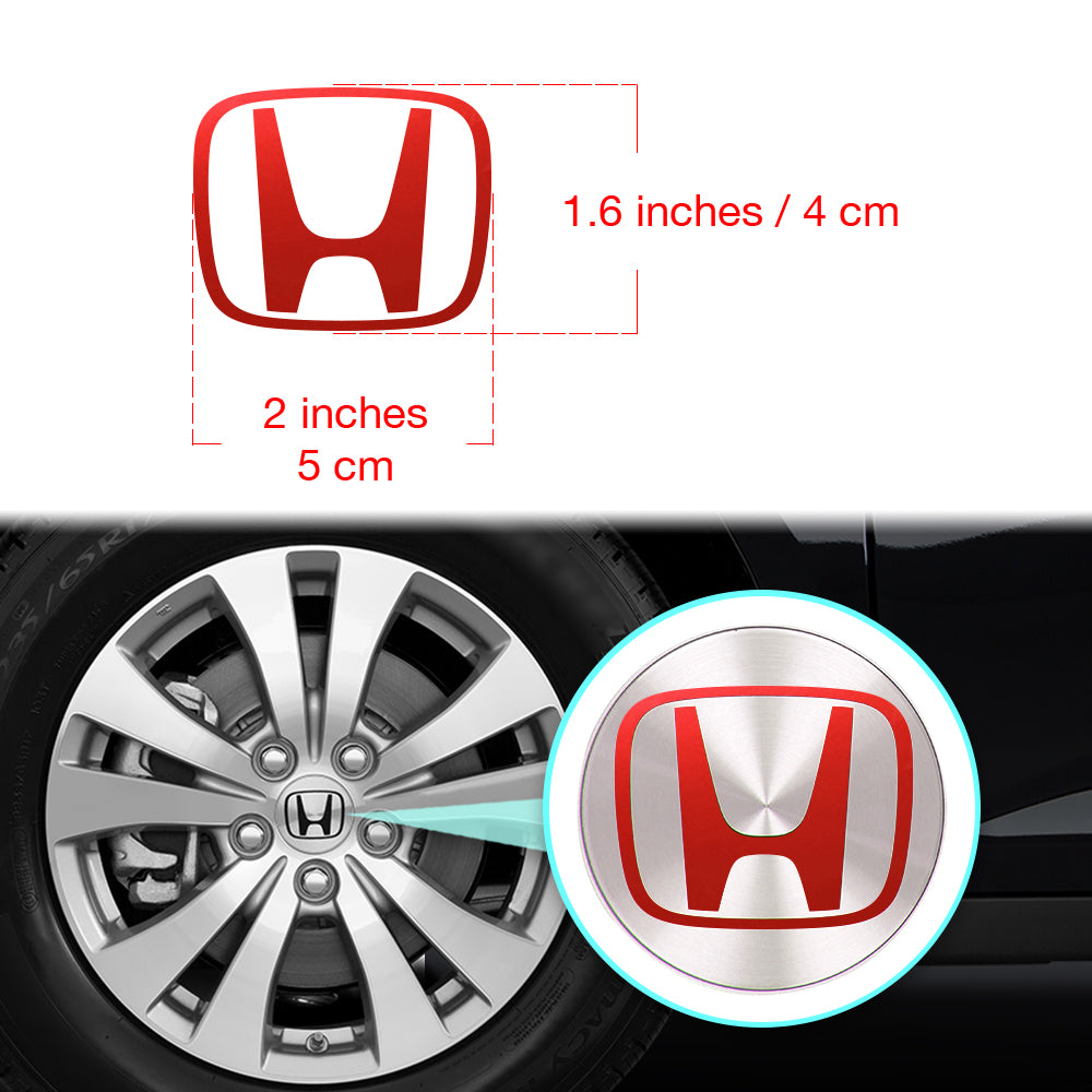 HONDA Civic Accord Civic Element CRV CRZ JDM Jant Kapağı için IPG Dekoratif Koruyucu Logo Amblem Sticker Etiket Aksesuar Vinil (Logo:2" inç / Jant kapağı çapı:2.25" inç - 4 Set) İç Etiket