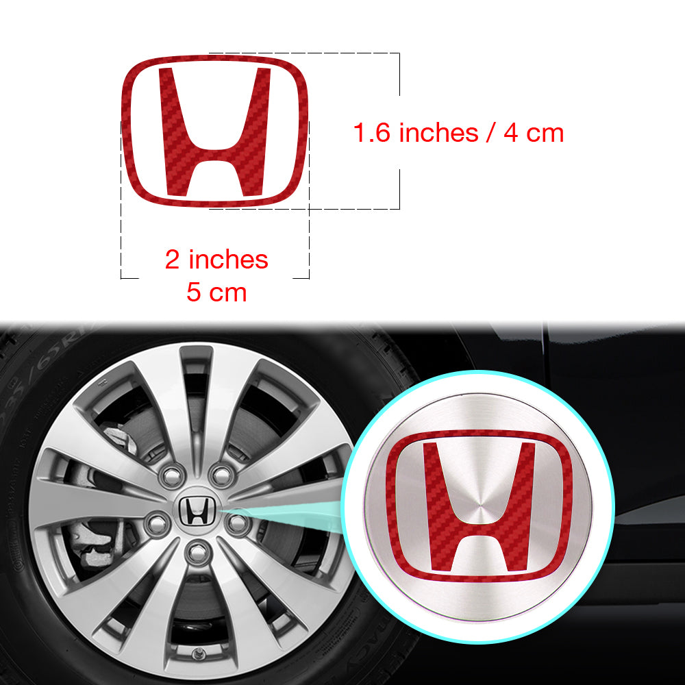 HONDA Civic Accord Civic Element CRV CRZ JDM Jant Kapağı için IPG Dekoratif Koruyucu Logo Amblem Sticker Etiket Aksesuar Vinil (Logo:2" inç / Jant kapağı çapı:2.25" inç - 4 Set) İç Etiket