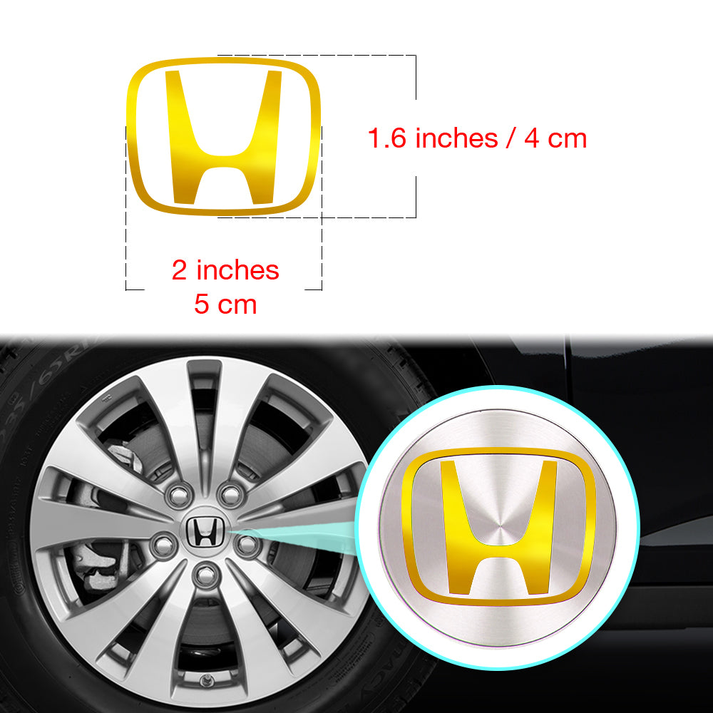 HONDA Civic Accord Civic Element CRV CRZ JDM Jant Kapağı için IPG Dekoratif Koruyucu Logo Amblem Sticker Etiket Aksesuar Vinil (Logo:2" inç / Jant kapağı çapı:2.25" inç - 4 Set) İç Etiket