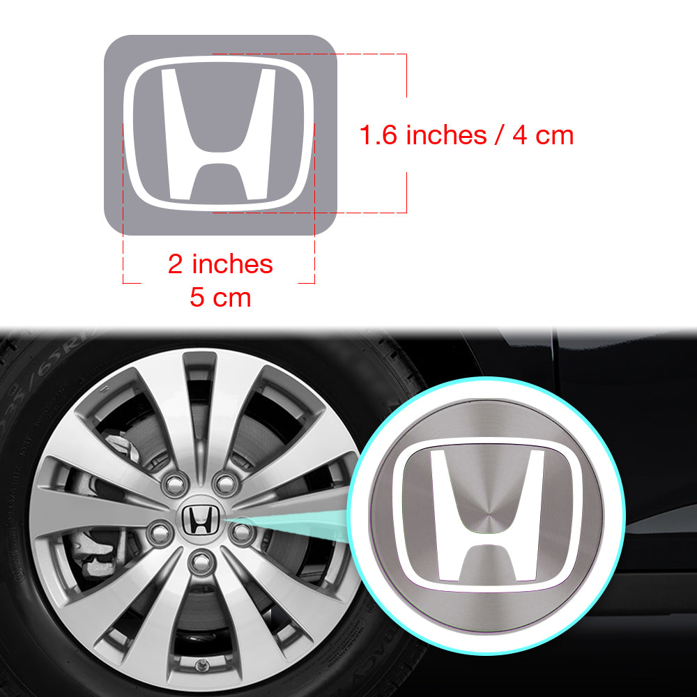 HONDA Civic Accord Civic Element CRV CRZ JDM Jant Kapağı için IPG Dekoratif Koruyucu Logo Amblem Sticker Etiket Aksesuar Vinil (Logo:2" inç / Jant kapağı çapı:2.25" inç - 4 Set) İç Etiket