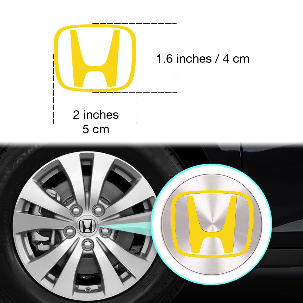 HONDA Civic Accord Civic Element CRV CRZ JDM Jant Kapağı için IPG Dekoratif Koruyucu Logo Amblem Sticker Etiket Aksesuar Vinil (Logo:2" inç / Jant kapağı çapı:2.25" inç - 4 Set) İç Etiket