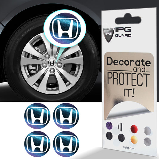 IPG Reflective for Honda Civic Accord CRV VTEC Si Logo Center Cap Wheel Tire Decals Outer Logo (Center Cap:2.25"-4 Units)
