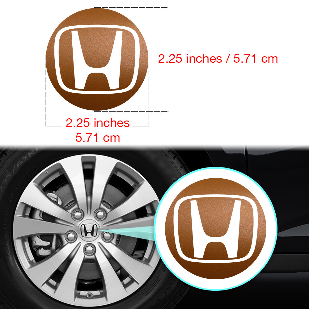 Honda Civic Accord CRV VTEC Si Jant Kapağı için IPG Dekoratif Koruyucu Dış Logo Amblem Sticker Etiket Aksesuar Vinil (Jant kapağı çapı:2.25" inç - 4 Set)