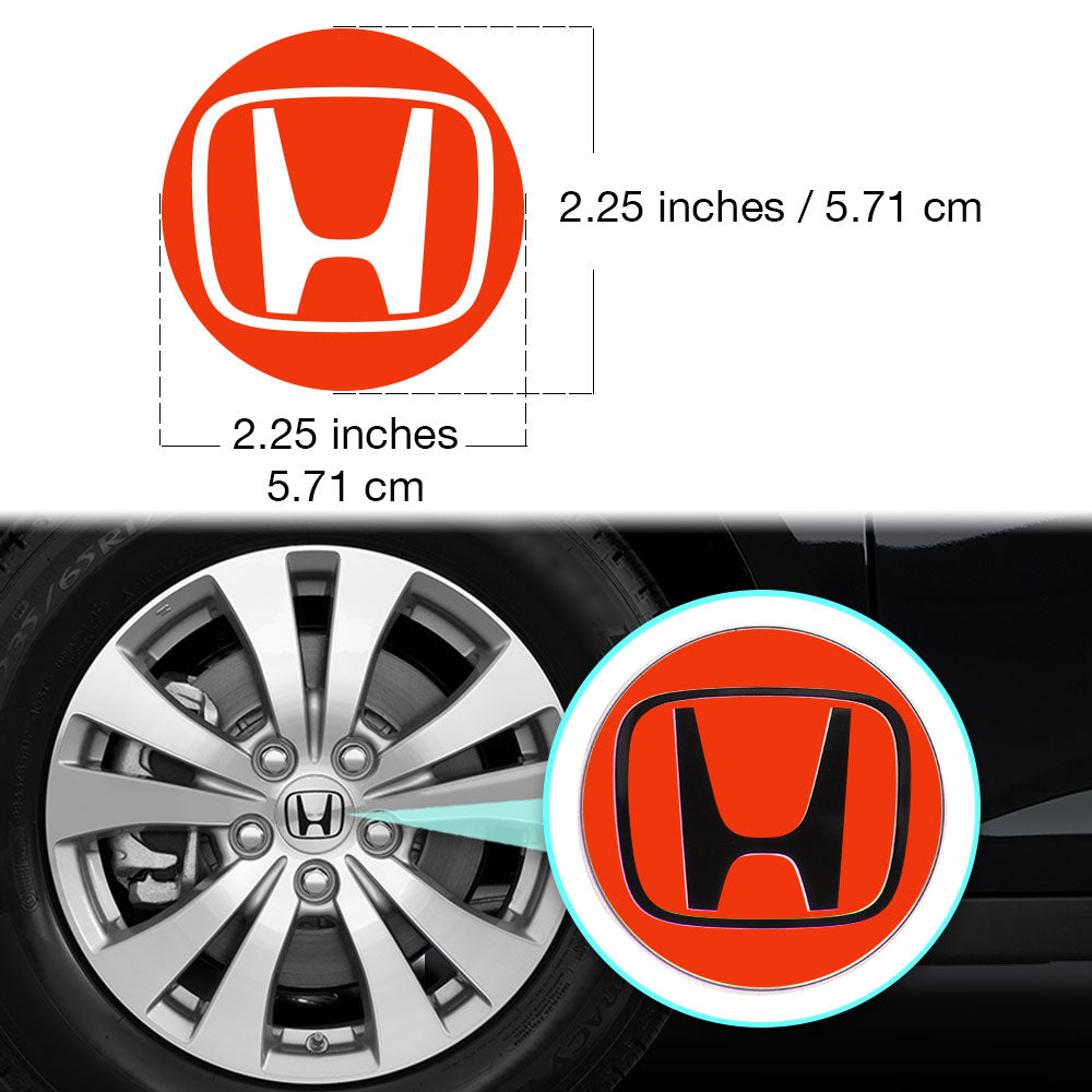 Honda Civic Accord CRV VTEC Si Jant Kapağı için IPG Dekoratif Koruyucu Dış Logo Amblem Sticker Etiket Aksesuar Vinil (Jant kapağı çapı:2.25" inç - 4 Set)