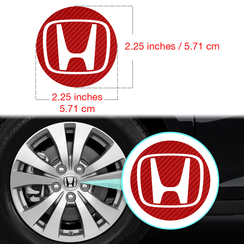 Honda Civic Accord CRV VTEC Si Jant Kapağı için IPG Dekoratif Koruyucu Dış Logo Amblem Sticker Etiket Aksesuar Vinil (Jant kapağı çapı:2.25" inç - 4 Set)