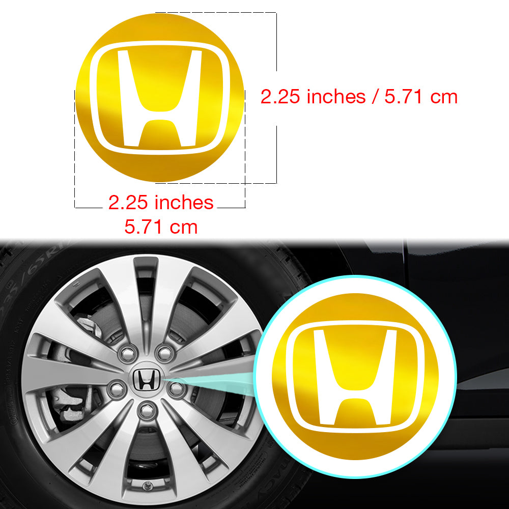 Honda Civic Accord CRV VTEC Si Jant Kapağı için IPG Dekoratif Koruyucu Dış Logo Amblem Sticker Etiket Aksesuar Vinil (Jant kapağı çapı:2.25" inç - 4 Set)