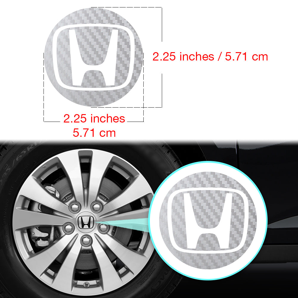 Honda Civic Accord CRV VTEC Si Jant Kapağı için IPG Dekoratif Koruyucu Dış Logo Amblem Sticker Etiket Aksesuar Vinil (Jant kapağı çapı:2.25" inç - 4 Set)