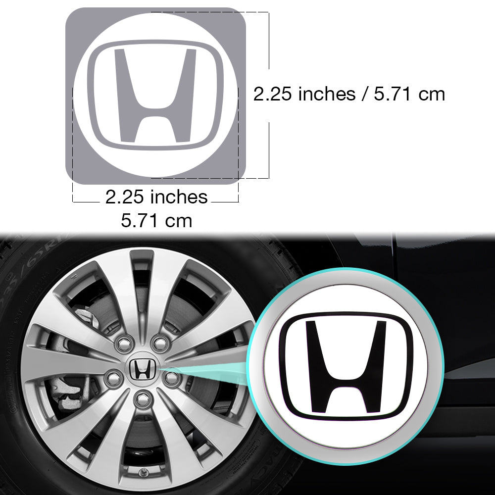 Honda Civic Accord CRV VTEC Si Jant Kapağı için IPG Dekoratif Koruyucu Dış Logo Amblem Sticker Etiket Aksesuar Vinil (Jant kapağı çapı:2.25" inç - 4 Set)