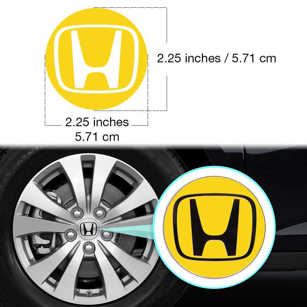 Honda Civic Accord CRV VTEC Si Jant Kapağı için IPG Dekoratif Koruyucu Dış Logo Amblem Sticker Etiket Aksesuar Vinil (Jant kapağı çapı:2.25" inç - 4 Set)