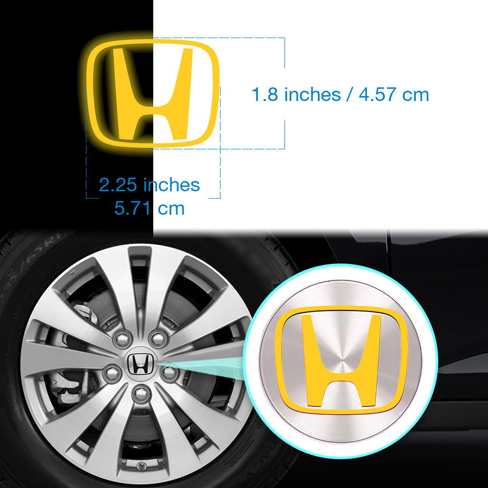 IPG Decorative for HONDA Crosstour Accord Element CRV CRZ Ridgeline Odyssey Pilot Logo Center Cap Overlay Wheel Tire Decals (Logo: 2.25" / Center Cap:2.75")(4 Units)(Reflective Series)