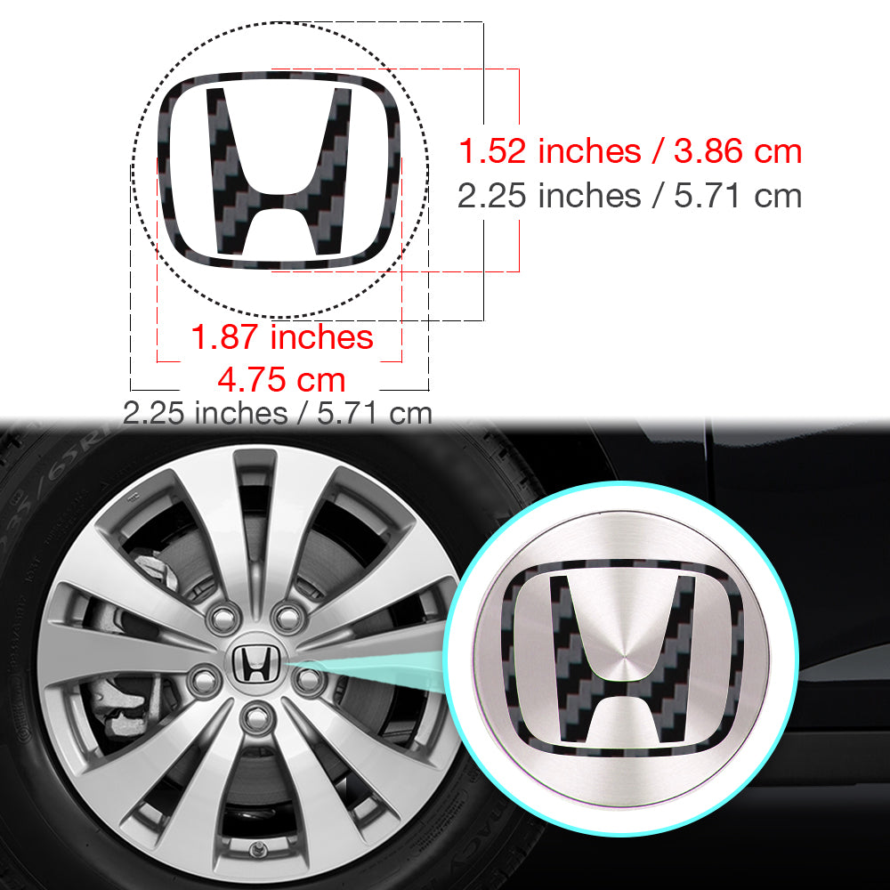 Honda Civic Accord CRV VTEC Si Jant Kapağı için IPG Dekoratif Koruyucu İç Logo Amblem Sticker Etiket Aksesuar Vinil (Jant kapağı çapı:2.25" inç - 4 Set)