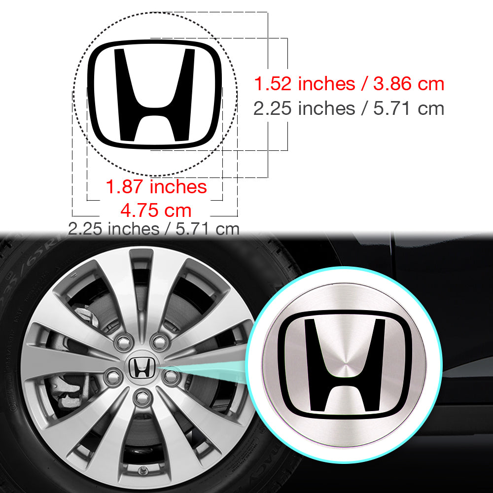 Honda Civic Accord CRV VTEC Si Jant Kapağı için IPG Dekoratif Koruyucu İç Logo Amblem Sticker Etiket Aksesuar Vinil (Jant kapağı çapı:2.25" inç - 4 Set)