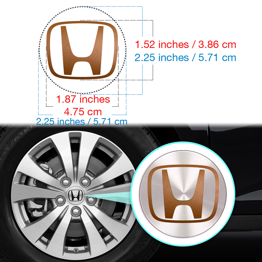 Honda Civic Accord CRV VTEC Si Jant Kapağı için IPG Dekoratif Koruyucu İç Logo Amblem Sticker Etiket Aksesuar Vinil (Jant kapağı çapı:2.25" inç - 4 Set)