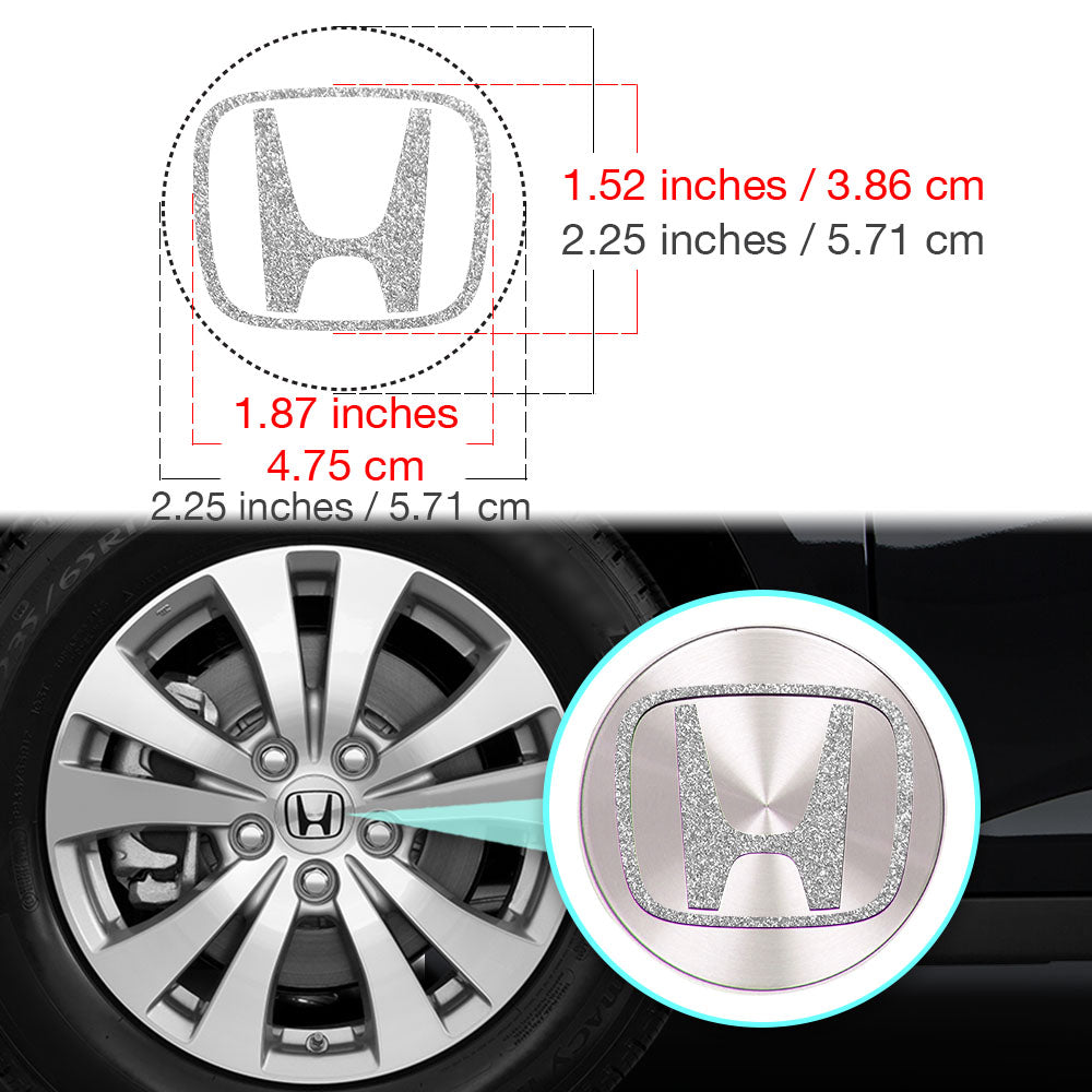 Honda Civic Accord CRV VTEC Si Jant Kapağı için IPG Dekoratif Koruyucu İç Logo Amblem Sticker Etiket Aksesuar Vinil (Jant kapağı çapı:2.25" inç - 4 Set)