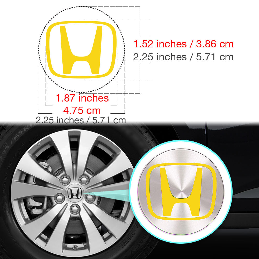 Honda Civic Accord CRV VTEC Si Jant Kapağı için IPG Dekoratif Koruyucu İç Logo Amblem Sticker Etiket Aksesuar Vinil (Jant kapağı çapı:2.25" inç - 4 Set)