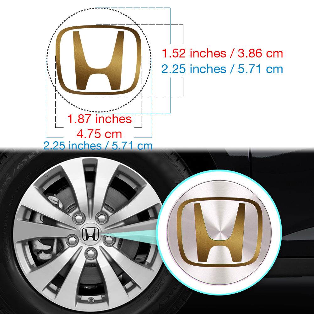 Honda Civic Accord CRV VTEC Si Jant Kapağı için IPG Dekoratif Koruyucu İç Logo Amblem Sticker Etiket Aksesuar Vinil (Jant kapağı çapı:2.25" inç - 4 Set)