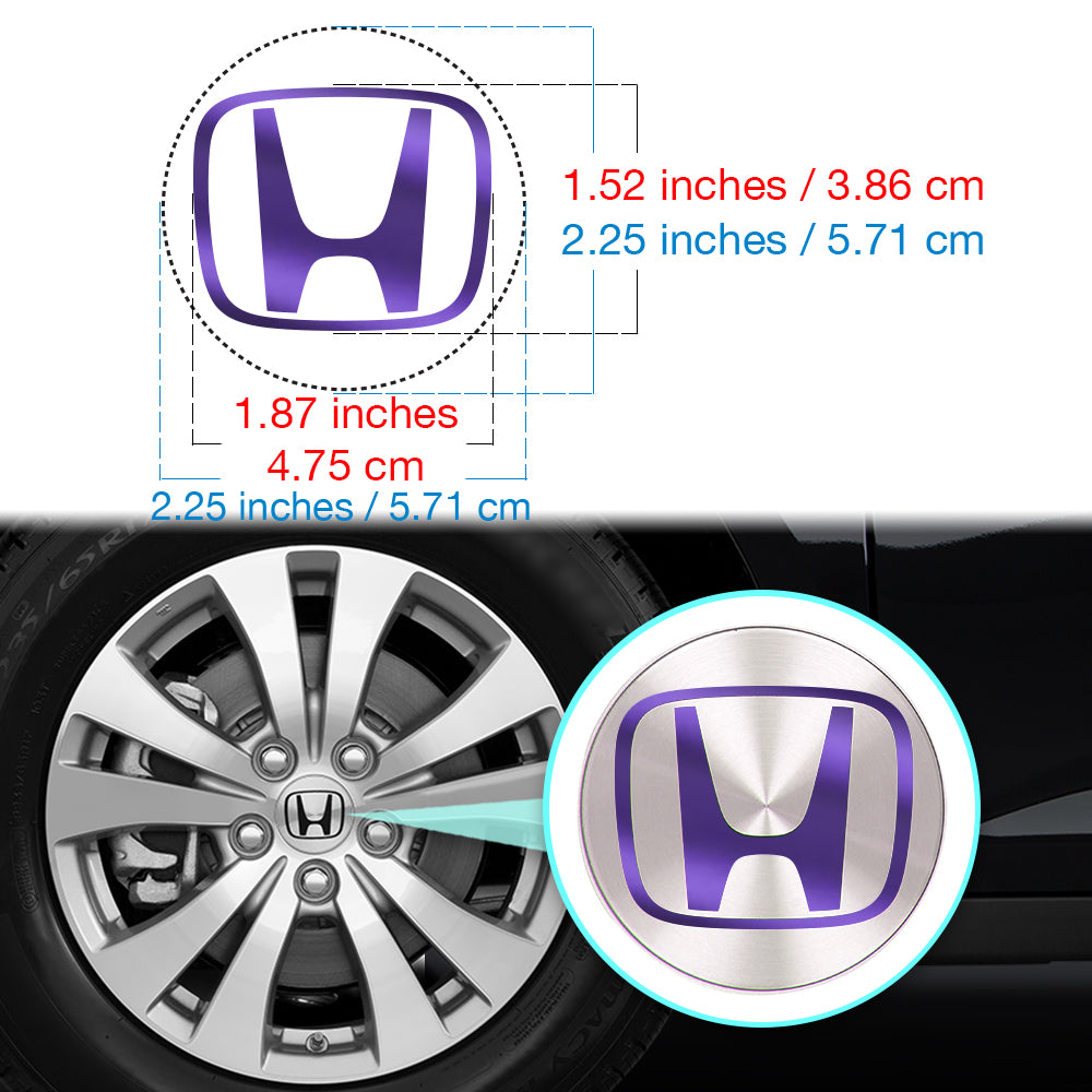 Honda Civic Accord CRV VTEC Si Jant Kapağı için IPG Dekoratif Koruyucu İç Logo Amblem Sticker Etiket Aksesuar Vinil (Jant kapağı çapı:2.25" inç - 4 Set)