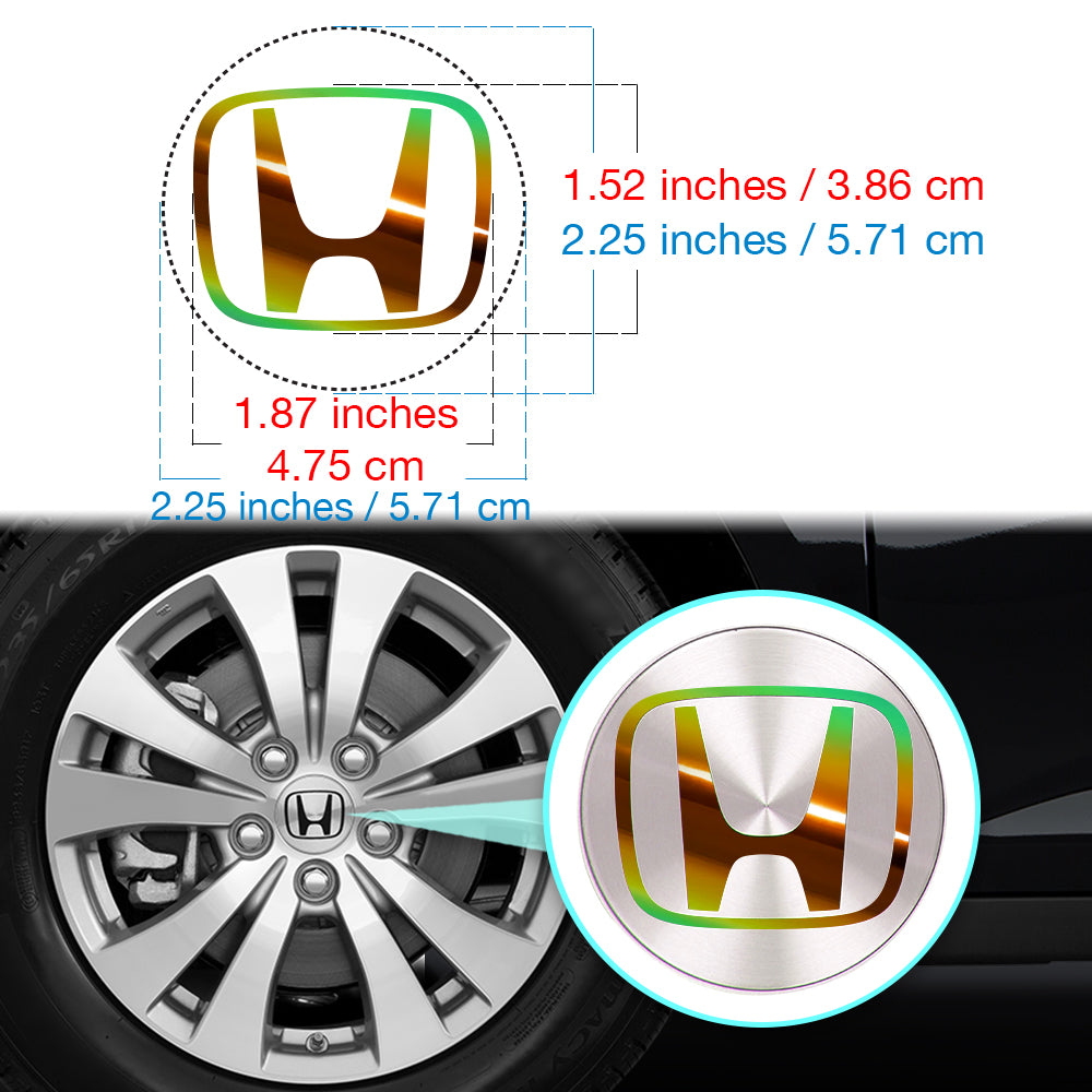 Honda Civic Accord CRV VTEC Si Jant Kapağı için IPG Dekoratif Koruyucu İç Logo Amblem Sticker Etiket Aksesuar Vinil (Jant kapağı çapı:2.25" inç - 4 Set)