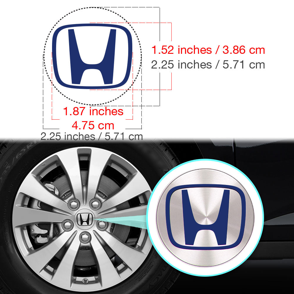 Honda Civic Accord CRV VTEC Si Jant Kapağı için IPG Dekoratif Koruyucu İç Logo Amblem Sticker Etiket Aksesuar Vinil (Jant kapağı çapı:2.25" inç - 4 Set)