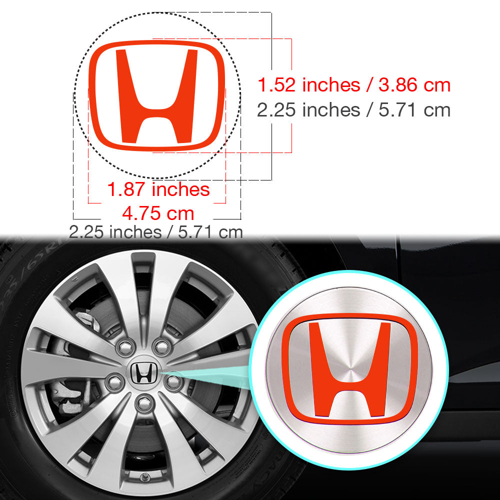 Honda Civic Accord CRV VTEC Si Jant Kapağı için IPG Dekoratif Koruyucu İç Logo Amblem Sticker Etiket Aksesuar Vinil (Jant kapağı çapı:2.25" inç - 4 Set)