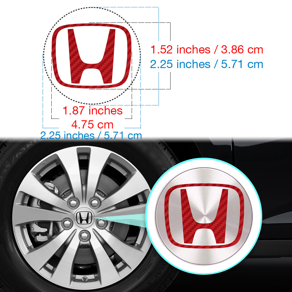 Honda Civic Accord CRV VTEC Si Jant Kapağı için IPG Dekoratif Koruyucu İç Logo Amblem Sticker Etiket Aksesuar Vinil (Jant kapağı çapı:2.25" inç - 4 Set)