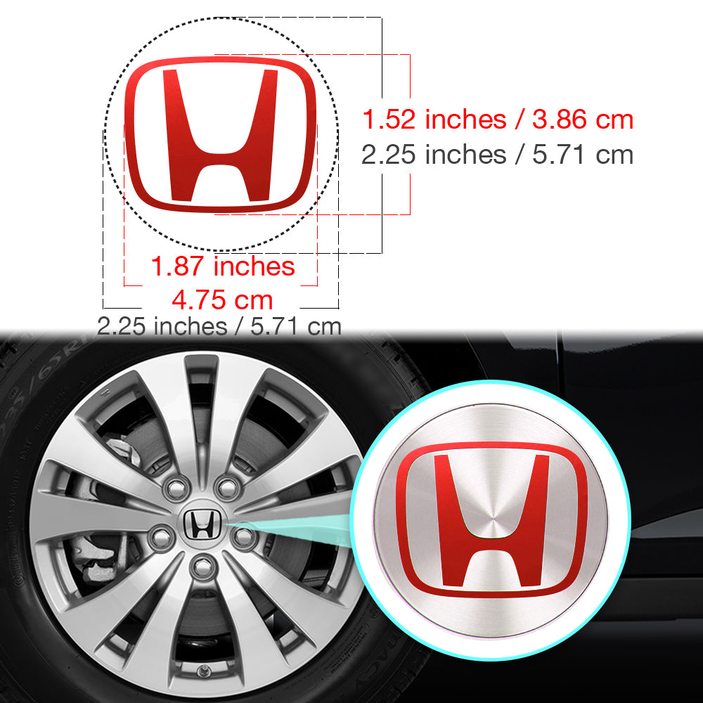 Honda Civic Accord CRV VTEC Si Jant Kapağı için IPG Dekoratif Koruyucu İç Logo Amblem Sticker Etiket Aksesuar Vinil (Jant kapağı çapı:2.25" inç - 4 Set)