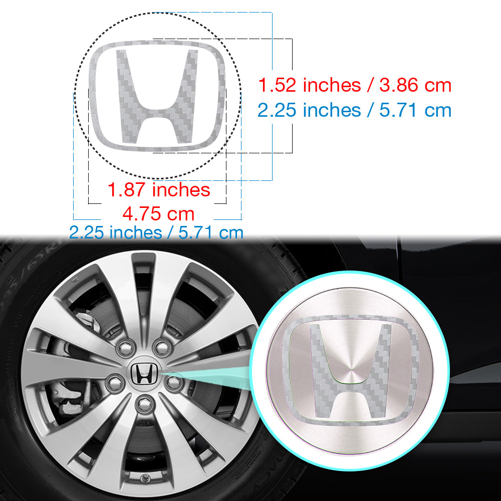 Honda Civic Accord CRV VTEC Si Jant Kapağı için IPG Dekoratif Koruyucu İç Logo Amblem Sticker Etiket Aksesuar Vinil (Jant kapağı çapı:2.25" inç - 4 Set)
