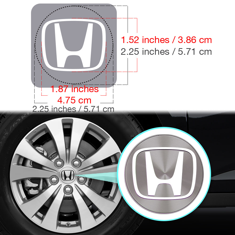 Honda Civic Accord CRV VTEC Si Jant Kapağı için IPG Dekoratif Koruyucu İç Logo Amblem Sticker Etiket Aksesuar Vinil (Jant kapağı çapı:2.25" inç - 4 Set)