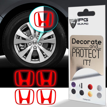 Honda Civic Accord CRV VTEC Si Jant Kapağı için IPG Dekoratif Koruyucu Logo Amblem Sticker Etiket Aksesuar Vinil (Jant kapağı çapı:2.25" inç - 4 Set) İç Etiket (Reflektif Serisi)